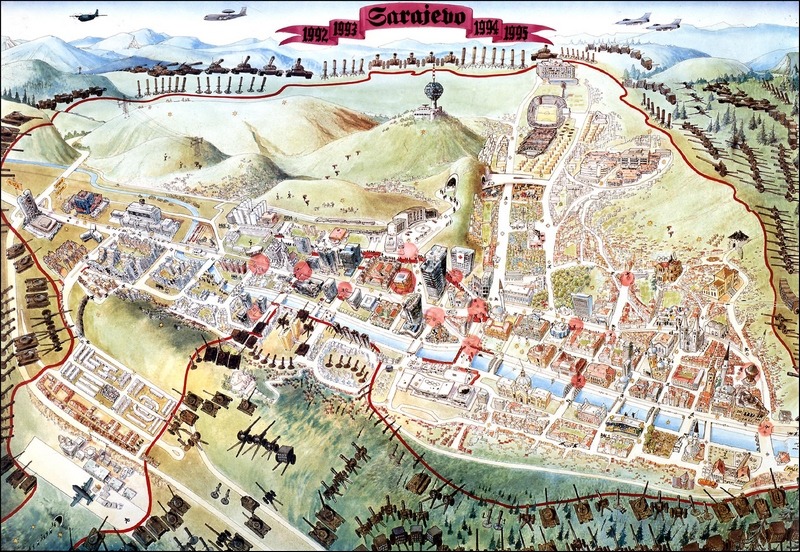 Mapa opsade Sarajeva 1992-1995
